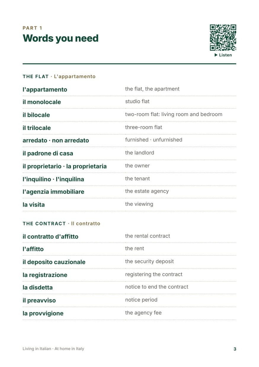 At home in Italy, sample page 1