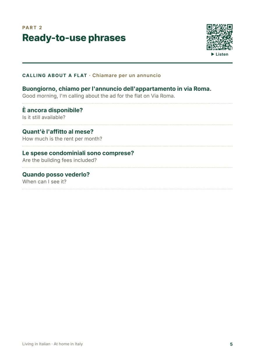At home in Italy, sample page 2