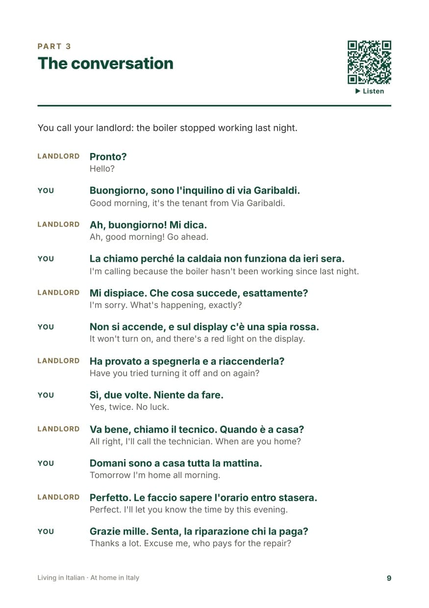 At home in Italy, sample page 3